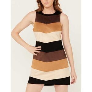 Show Me Your Mumu Faux Suede Chevron Mini Dress - Small